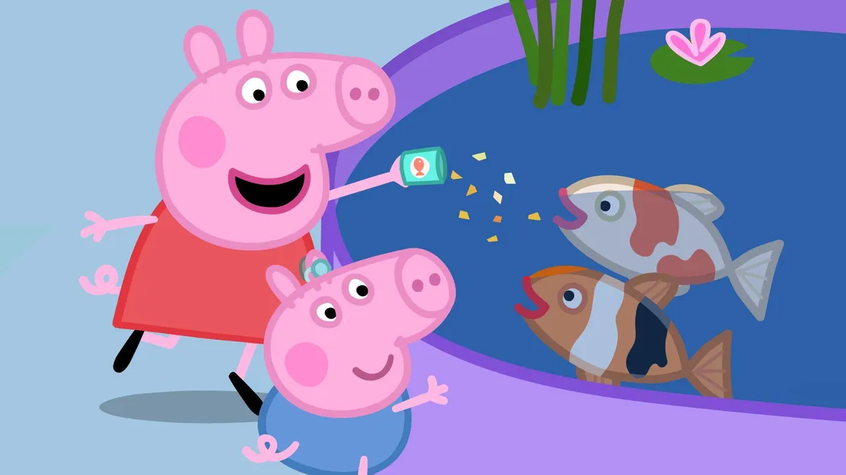 Peppa Pig character with a speech bubble indicating a contract, symbolizing the AI voice contract backlash.