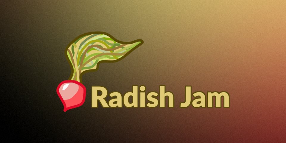 Radish Jam hackathon reward system interface showing project submissions and voting.