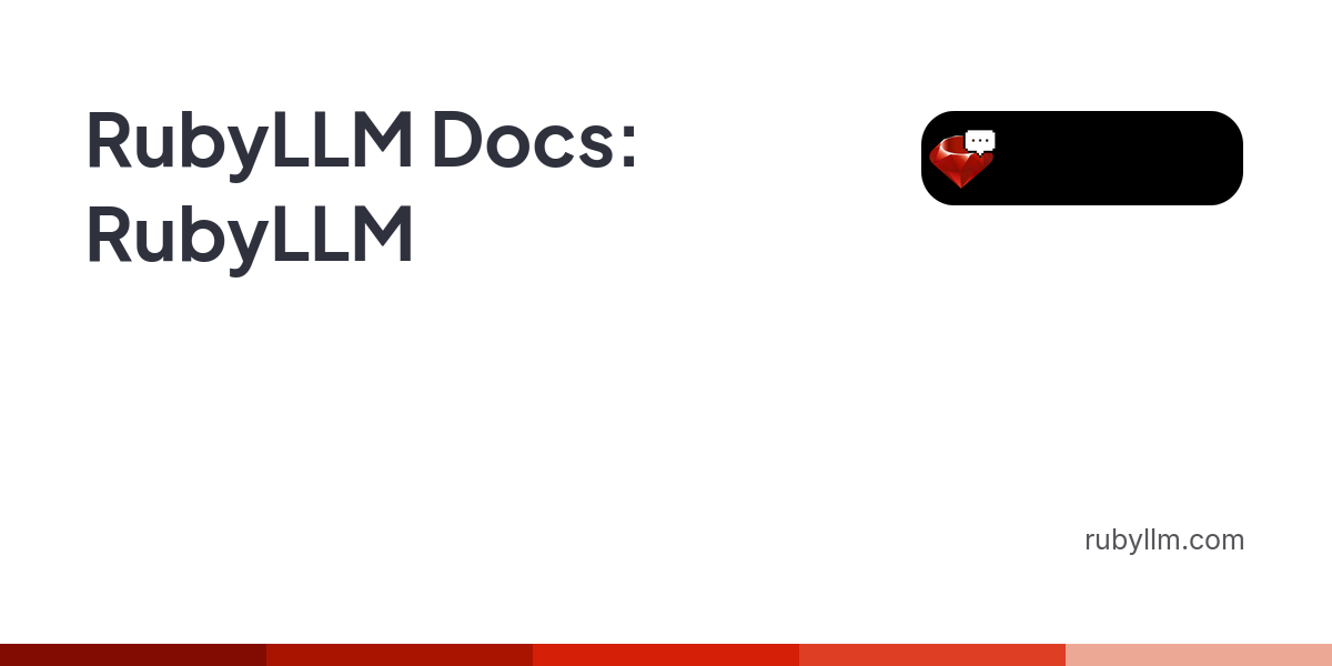 RubyLLM framework logo with AI provider icons