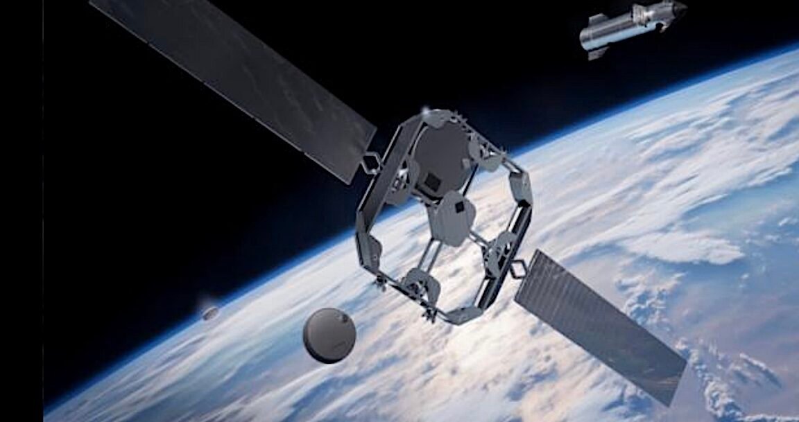 SpaceX Starfall cargo pod during orbital delivery demonstration