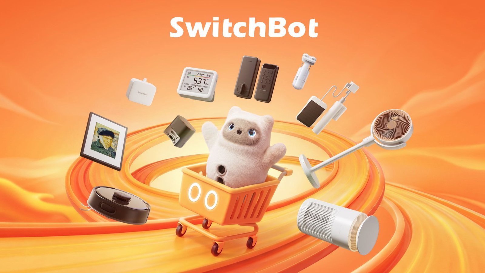 SwitchBot Curtain Bot automatically opening curtains during a sunny morning.