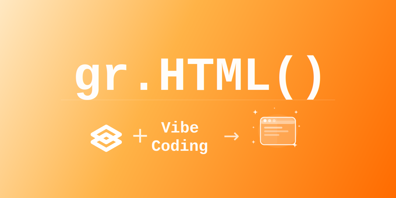 Gradio gr.HTML example showing a simple web app for an ML model