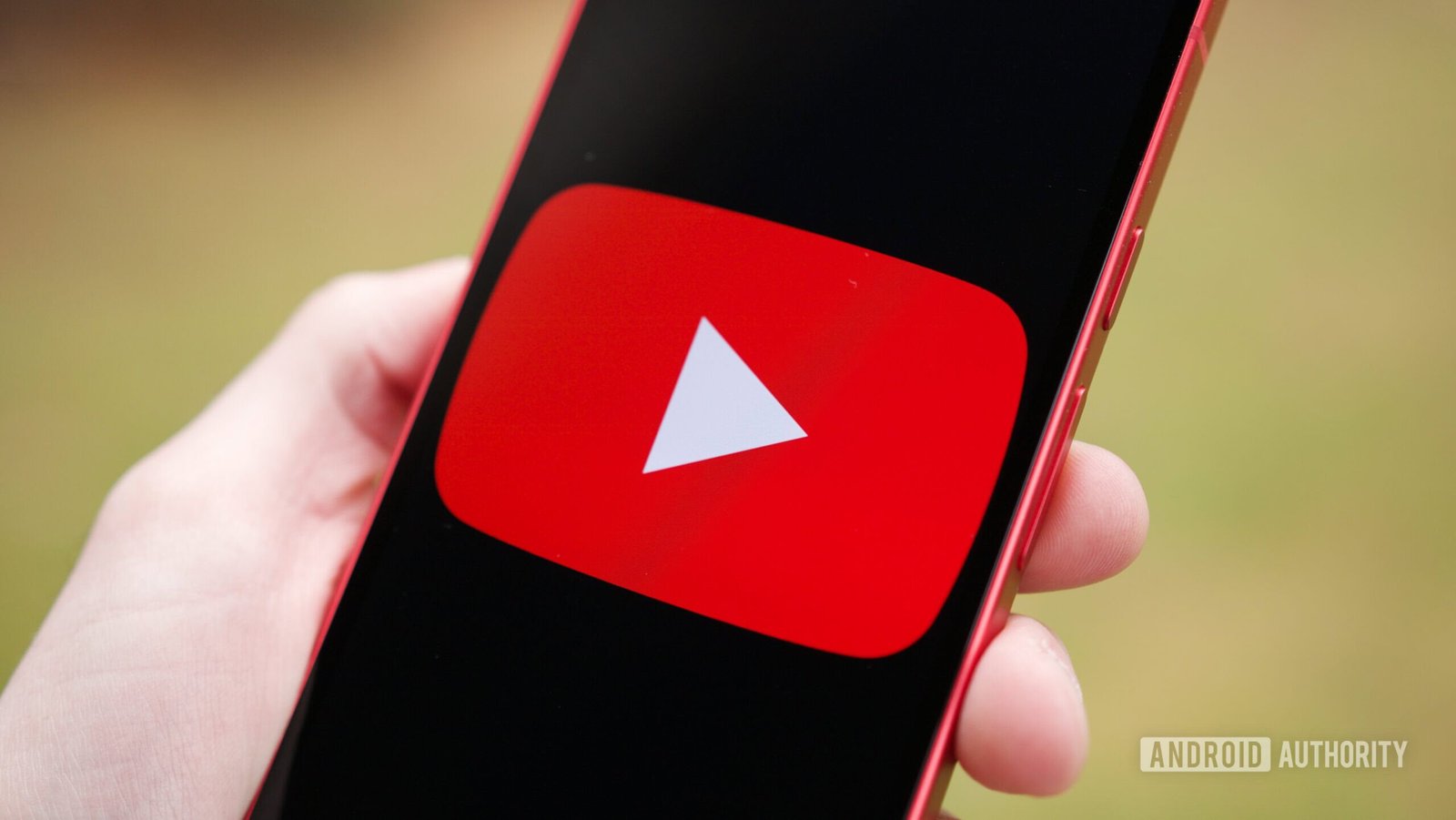 Screenshot of the YouTube Android app interface, highlighting a new design element.